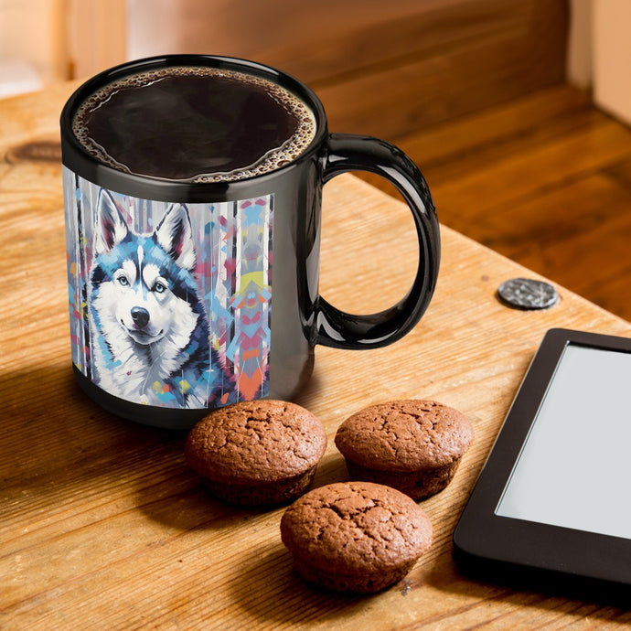 Arctic Gaze Siberian Husky Coffee Mug-ONE SIZE-Black-1