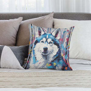 Arctic Gaze Siberian Husky Plush Pillow Case-Cushion Cover-Dog Dad Gifts, Dog Mom Gifts, Home Decor, Pillows, Siberian Husky-2