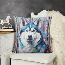 Load image into Gallery viewer, Arctic Gaze Siberian Husky Plush Pillow Case-Cushion Cover-Dog Dad Gifts, Dog Mom Gifts, Home Decor, Pillows, Siberian Husky-3