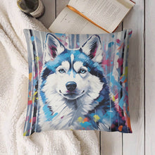 Load image into Gallery viewer, Arctic Gaze Siberian Husky Plush Pillow Case-Cushion Cover-Dog Dad Gifts, Dog Mom Gifts, Home Decor, Pillows, Siberian Husky-4