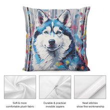 Load image into Gallery viewer, Arctic Gaze Siberian Husky Plush Pillow Case-Cushion Cover-Dog Dad Gifts, Dog Mom Gifts, Home Decor, Pillows, Siberian Husky-5