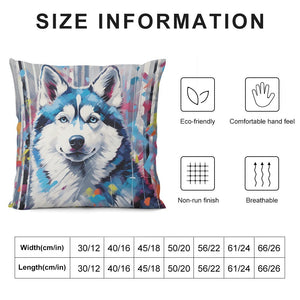 Arctic Gaze Siberian Husky Plush Pillow Case-Cushion Cover-Dog Dad Gifts, Dog Mom Gifts, Home Decor, Pillows, Siberian Husky-6