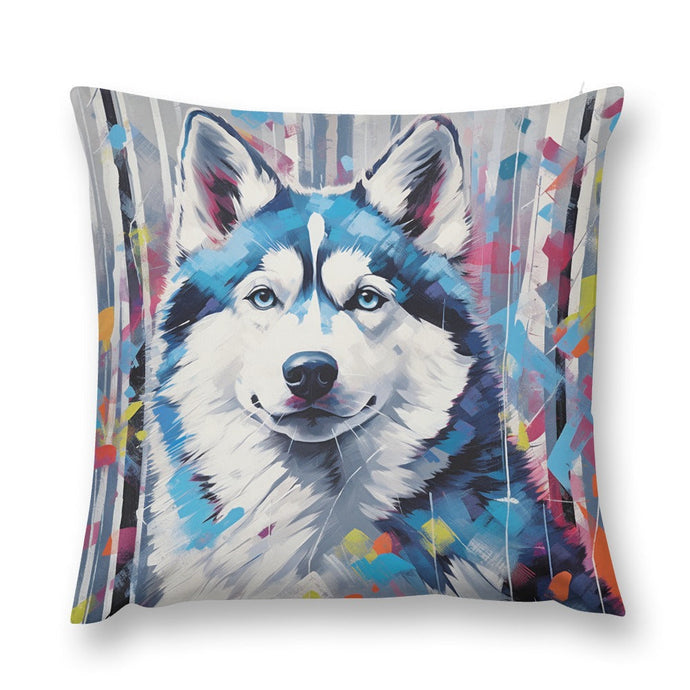 Arctic Gaze Siberian Husky Plush Pillow Case-Cushion Cover-Dog Dad Gifts, Dog Mom Gifts, Home Decor, Pillows, Siberian Husky-12 
