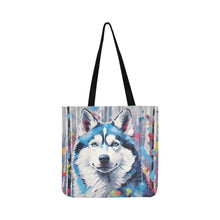 Load image into Gallery viewer, Arctic Gaze Siberian Husky Shopping Tote Bag-Accessories-Accessories, Bags, Dog Dad Gifts, Dog Mom Gifts, Siberian Husky-ONESIZE-2