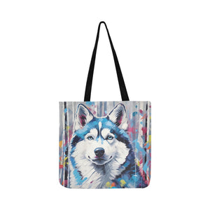 Arctic Gaze Siberian Husky Shopping Tote Bag-Accessories-Accessories, Bags, Dog Dad Gifts, Dog Mom Gifts, Siberian Husky-ONESIZE-2