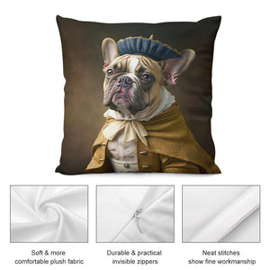 Aristocratic Adventure Fawn French Bulldog Plush Pillow Case-Cushion Cover-Dog Dad Gifts, Dog Mom Gifts, French Bulldog, Home Decor, Pillows-5