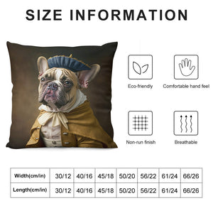 Aristocratic Adventure Fawn French Bulldog Plush Pillow Case-Cushion Cover-Dog Dad Gifts, Dog Mom Gifts, French Bulldog, Home Decor, Pillows-6