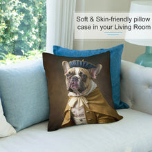 Load image into Gallery viewer, Aristocratic Adventure Fawn French Bulldog Plush Pillow Case-Cushion Cover-Dog Dad Gifts, Dog Mom Gifts, French Bulldog, Home Decor, Pillows-7
