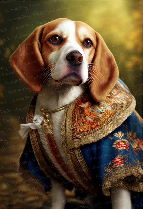 Aristocratic Beagle Portrait Wall Art Poster-Art-Beagle, Dog Art, Home Decor, Poster-1