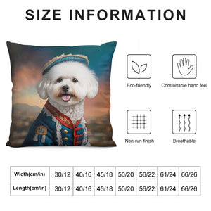 Aristocratic Cutie Bichon Frise Plush Pillow Case-Cushion Cover-Bichon Frise, Dog Dad Gifts, Dog Mom Gifts, Home Decor, Pillows-12 "×12 "-White-1