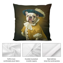 Load image into Gallery viewer, Aristocratic Cutie White French Bulldog Plush Pillow Case-Cushion Cover-Dog Dad Gifts, Dog Mom Gifts, French Bulldog, Home Decor, Pillows-5