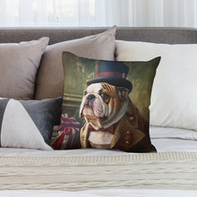 Load image into Gallery viewer, Aristocratic Elegance English Bulldog Plush Pillow Case-Cushion Cover-Dog Dad Gifts, Dog Mom Gifts, English Bulldog, Home Decor, Pillows-3