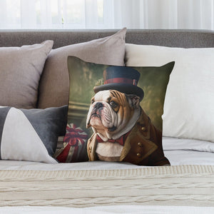 Aristocratic Elegance English Bulldog Plush Pillow Case-Cushion Cover-Dog Dad Gifts, Dog Mom Gifts, English Bulldog, Home Decor, Pillows-3
