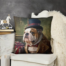 Load image into Gallery viewer, Aristocratic Elegance English Bulldog Plush Pillow Case-Cushion Cover-Dog Dad Gifts, Dog Mom Gifts, English Bulldog, Home Decor, Pillows-7