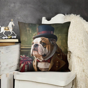 Aristocratic Elegance English Bulldog Plush Pillow Case-Cushion Cover-Dog Dad Gifts, Dog Mom Gifts, English Bulldog, Home Decor, Pillows-7
