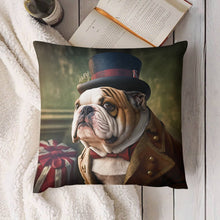 Load image into Gallery viewer, Aristocratic Elegance English Bulldog Plush Pillow Case-Cushion Cover-Dog Dad Gifts, Dog Mom Gifts, English Bulldog, Home Decor, Pillows-8