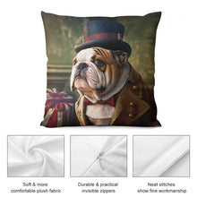 Load image into Gallery viewer, Aristocratic Elegance English Bulldog Plush Pillow Case-Cushion Cover-Dog Dad Gifts, Dog Mom Gifts, English Bulldog, Home Decor, Pillows-4