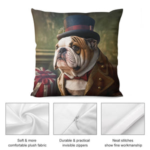 Aristocratic Elegance English Bulldog Plush Pillow Case-Cushion Cover-Dog Dad Gifts, Dog Mom Gifts, English Bulldog, Home Decor, Pillows-4