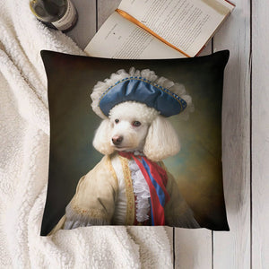Aristocratic French White Poodle Plush Pillow Case-Cushion Cover-Dog Dad Gifts, Dog Mom Gifts, Home Decor, Pillows, Poodle-5