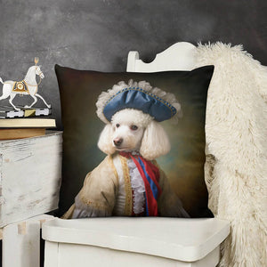 Aristocratic French White Poodle Plush Pillow Case-Cushion Cover-Dog Dad Gifts, Dog Mom Gifts, Home Decor, Pillows, Poodle-6