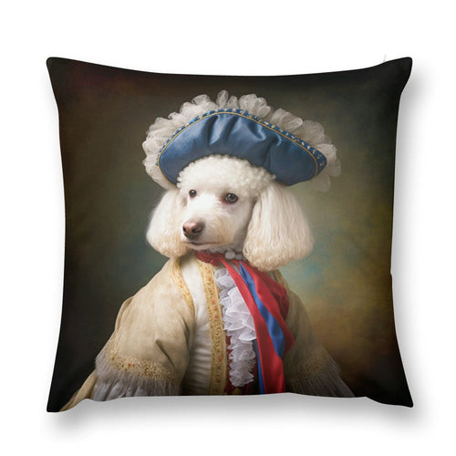 Aristocratic French White Poodle Plush Pillow Case-Cushion Cover-Dog Dad Gifts, Dog Mom Gifts, Home Decor, Pillows, Poodle-7