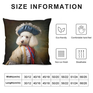 Aristocratic French White Poodle Plush Pillow Case-Cushion Cover-Dog Dad Gifts, Dog Mom Gifts, Home Decor, Pillows, Poodle-12 "×12 "-White-1