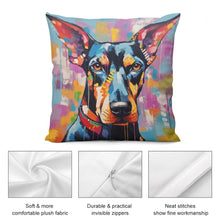 Load image into Gallery viewer, Artistic Essence Doberman Plush Pillow Case-Cushion Cover-Doberman, Dog Dad Gifts, Dog Mom Gifts, Home Decor, Pillows-5