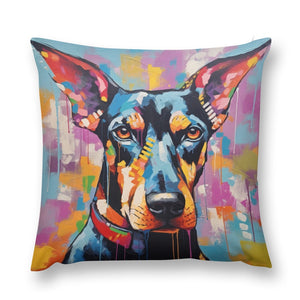 Artistic Essence Doberman Plush Pillow Case-Cushion Cover-Doberman, Dog Dad Gifts, Dog Mom Gifts, Home Decor, Pillows-12 "×12 "-1