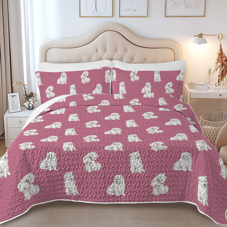 atercolor Delight Samoyeds Quilted Bedding Set-Bedding-Bedding,Blankets,Christmas,Home Decor-12