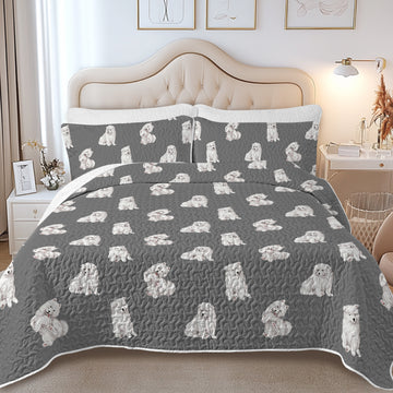 atercolor Delight Samoyeds Quilted Bedding Set-Bedding-Bedding,Blankets,Christmas,Home Decor-14