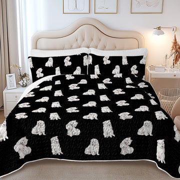 atercolor Delight Samoyeds Quilted Bedding Set-Bedding-Bedding,Blankets,Christmas,Home Decor-6