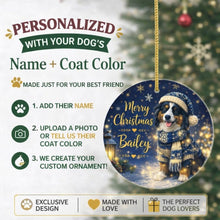 Load image into Gallery viewer, Australian Shepherd Christmas Ornament - Cozy Winter Pet Portrait Design - Personalize with Photo and Name-Christmas Ornament-Christmas,Christmas Ornament,Personalize Artwork-2