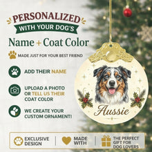 Load image into Gallery viewer, Australian Shepherd Christmas Ornament - Gold Crown Dog Portrait - Personalized with Photo and Name-Christmas Ornament-Christmas,Christmas Ornament,Personalize Artwork-2