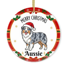 Load image into Gallery viewer, Australian Shepherd Christmas Ornament - Personalized Whimsical Holiday Cartoon Art Design-Christmas Ornament-Australian Shepherd,Christmas-2