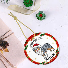 Load image into Gallery viewer, Australian Shepherd Christmas Ornament - Personalized Whimsical Holiday Cartoon Art Design-Christmas Ornament-Australian Shepherd,Christmas-3