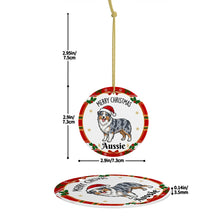 Load image into Gallery viewer, Australian Shepherd Christmas Ornament - Personalized Whimsical Holiday Cartoon Art Design-Christmas Ornament-Australian Shepherd,Christmas-4