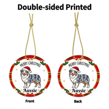 Load image into Gallery viewer, Australian Shepherd Christmas Ornament - Personalized Whimsical Holiday Cartoon Art Design-Christmas Ornament-Australian Shepherd,Christmas-5