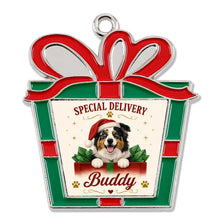 Load image into Gallery viewer, Australian Shepherd Christmas Ornament - Gift Box Design - Personalized with Name-Christmas Ornament-Australian Shepherd,Christmas,Personalize Artwork-3