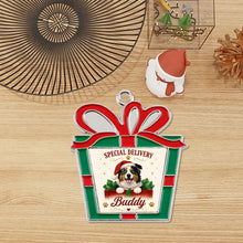 Load image into Gallery viewer, Australian Shepherd Christmas Ornament - Gift Box Design - Personalized with Name-Christmas Ornament-Australian Shepherd,Christmas,Personalize Artwork-5