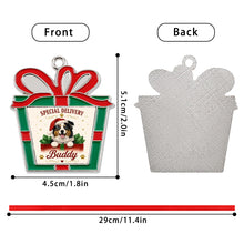 Load image into Gallery viewer, Australian Shepherd Christmas Ornament - Gift Box Design - Personalized with Name-Christmas Ornament-Australian Shepherd,Christmas,Personalize Artwork-6