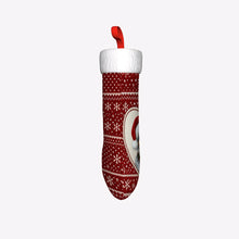 Load image into Gallery viewer, Australian Shepherd Christmas Stocking – Heart Knit Portrait – Personalize with Photo and Name-Christmas Ornament-Australian Shepherd,Christmas,Christmas Stocking,Personalize Artwork-7