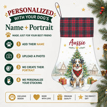 Load image into Gallery viewer, Australian Shepherd Christmas Stocking - Home for the Holidays - Personalize with Photo and Name-Christmas Ornament-Christmas,Christmas Stocking,Personalize Artwork-2