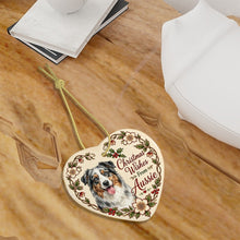 Load image into Gallery viewer, Australian Shepherd Dog Ornament - Christmas Wishes Design - Personalized with Name-Christmas Ornament-Australian Shepherd,Christmas,Personalize Artwork-6