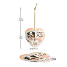 Load image into Gallery viewer, Australian Shepherd Dog Ornament - Forever In Our Hearts Design - Personalized with Name-Christmas Ornament-Australian Shepherd,Christmas,Personalize Artwork-5