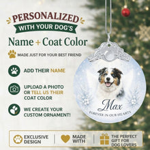 Load image into Gallery viewer, Australian Shepherd Ornament - Angel Dog Memorial Design - Personalized with Photo and Name-Christmas Ornament-Australian Shepherd,Christmas,Christmas Ornament,Personalize Artwork-2