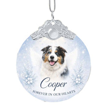 Load image into Gallery viewer, Australian Shepherd Ornament - Angel Dog Memorial Design - Personalized with Photo and Name-Christmas Ornament-Australian Shepherd,Christmas,Christmas Ornament,Personalize Artwork-3
