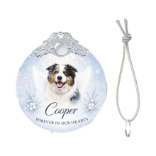 Load image into Gallery viewer, Australian Shepherd Ornament - Angel Dog Memorial Design - Personalized with Photo and Name-Christmas Ornament-Australian Shepherd,Christmas,Christmas Ornament,Personalize Artwork-4
