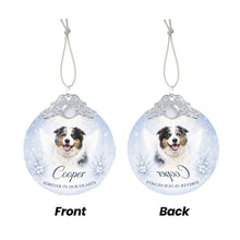 Load image into Gallery viewer, Australian Shepherd Ornament - Angel Dog Memorial Design - Personalized with Photo and Name-Christmas Ornament-Australian Shepherd,Christmas,Christmas Ornament,Personalize Artwork-6