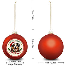 Load image into Gallery viewer, Australian Shepherd Ornament - Classic Red Round Shape - Santa's Favourite Design - Personalized with Name-Holiday Decor-Australian Shepherd,Christmas,Personalize Artwork-4