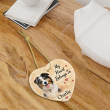 Load image into Gallery viewer, Australian Shepherd Ornament - My Heart Belongs To Design - Personalized with Name-Christmas Ornament-Australian Shepherd,Christmas,Personalize Artwork-5